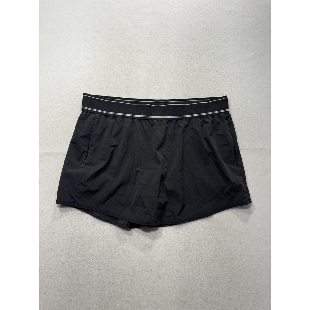 Avia Running Shorts Womens XL Black Elastic Waist Lined Zipper Pocket Athletic
